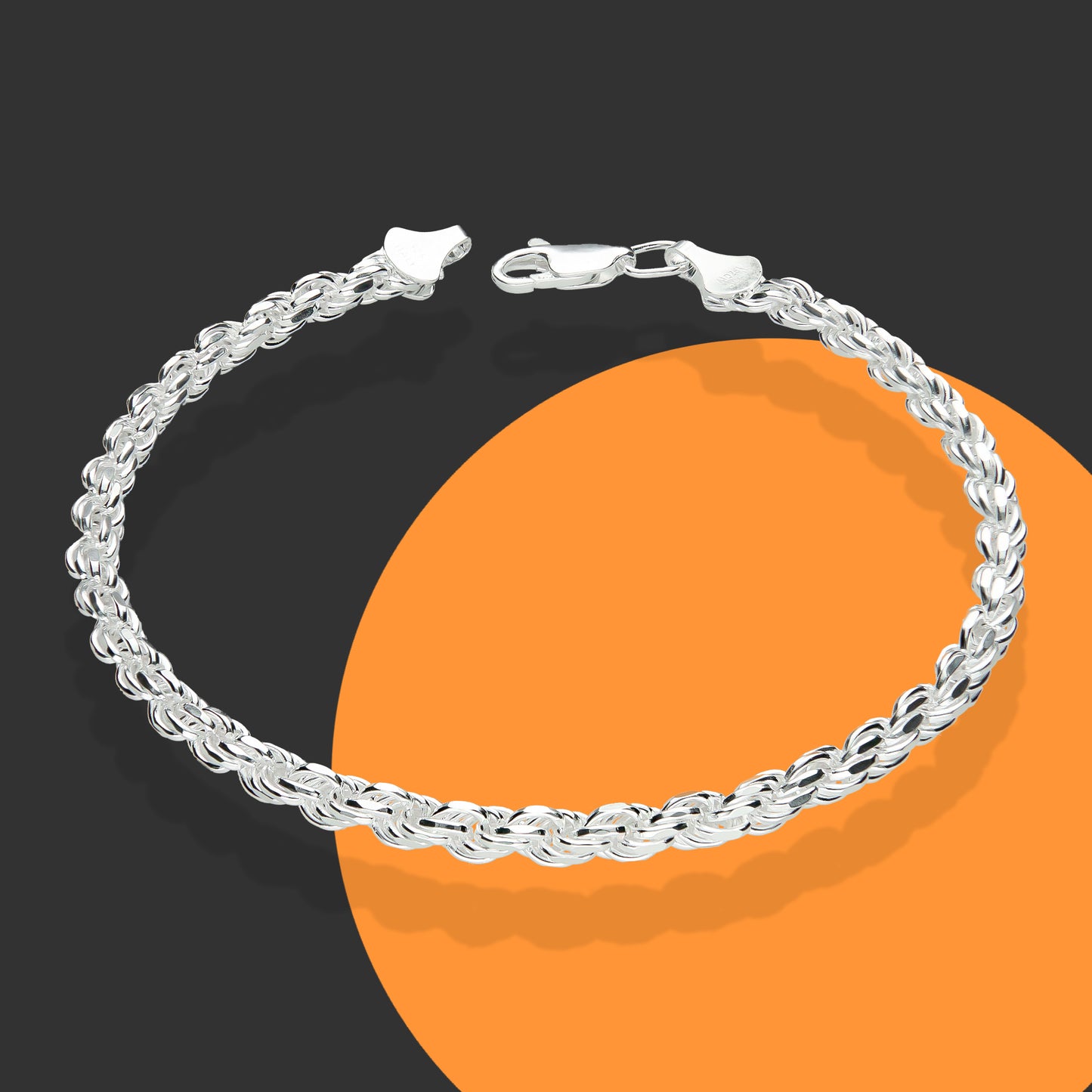 LPPC057 Pulsera Torsal Diam 3.8 mm x 20 cm en Plata Ley. 925 1506237501