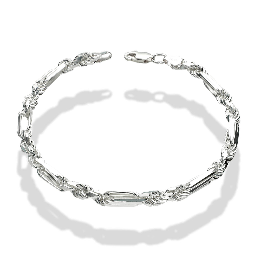 LPPC071 Pulsera Torsal Fígaro 5 Mm X 20 Cm Plata Ley .925, Taxco Gro 1815177074