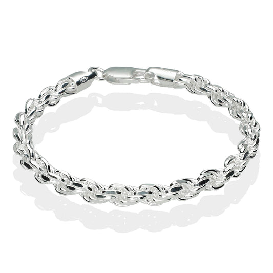 LPPC072 Pulsera Torsal Diamantada 6 mm x 21.5 cm en Plata .925 Taxco Gro 2544542496