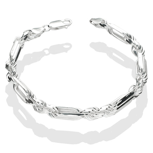 LPPC074 Pulsera Torsal Figaro 6 mm x 20 cm en Plata .925 Taxco Gro 1969827709