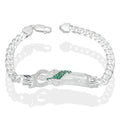 LPPC087-19 Pulsera Esclava San Judas Con Eslabones Cubano Americano 7 mm x 19 cm en Plata .925