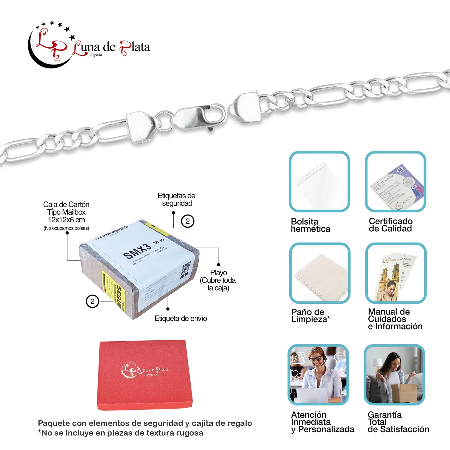 LPPC089-18 Pulsera Esclava San Judas Con Eslabones Mod 3*1 5 mm x 18 cm en Plata .925