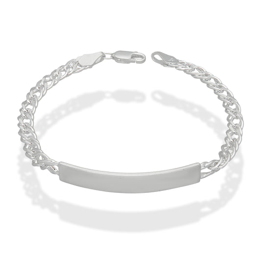 LPPC092 Pulsera Esclava Doble Rombo 5 mm x 20 cm en Plata .925