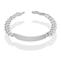 LPPC097 Pulsera Esclava Cubana Americana Diamantada 8 mm x 22 cm en Plata .925