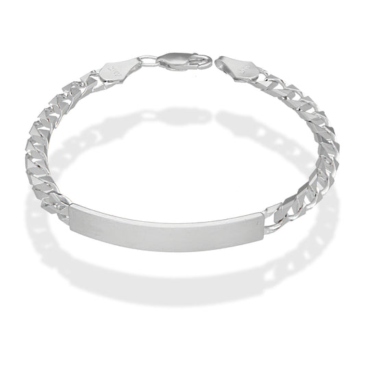 LPPC098 Pulsera Esclava Cubana Eslabón Cuadrado 5 mm x 20 cm en Plata .925