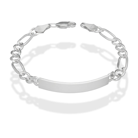 LPPC099 Pulsera Esclava Cubana Ame Diamantada 3*1 6 mm x 20 cm en Plata .925
