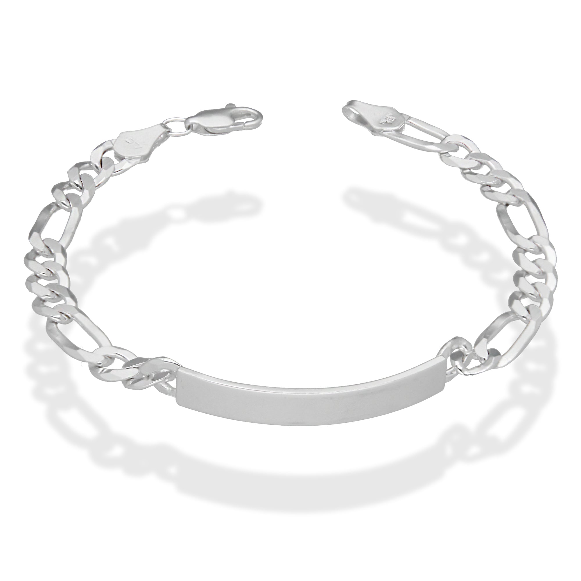 LPPC100 Pulsera Esclava Cubana Ame Lisa 3*1 6 mm x 19 cm en Plata .925