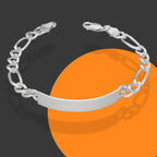 LPPC102 Pulsera Esclava Fígaro 3*1 Lisa 7 mm x 21.5 cm en Plata .925