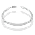 LPPC104 Pulsera Esclava Gusi Diamantada Text 5 mm x 19 cm en Plata .925