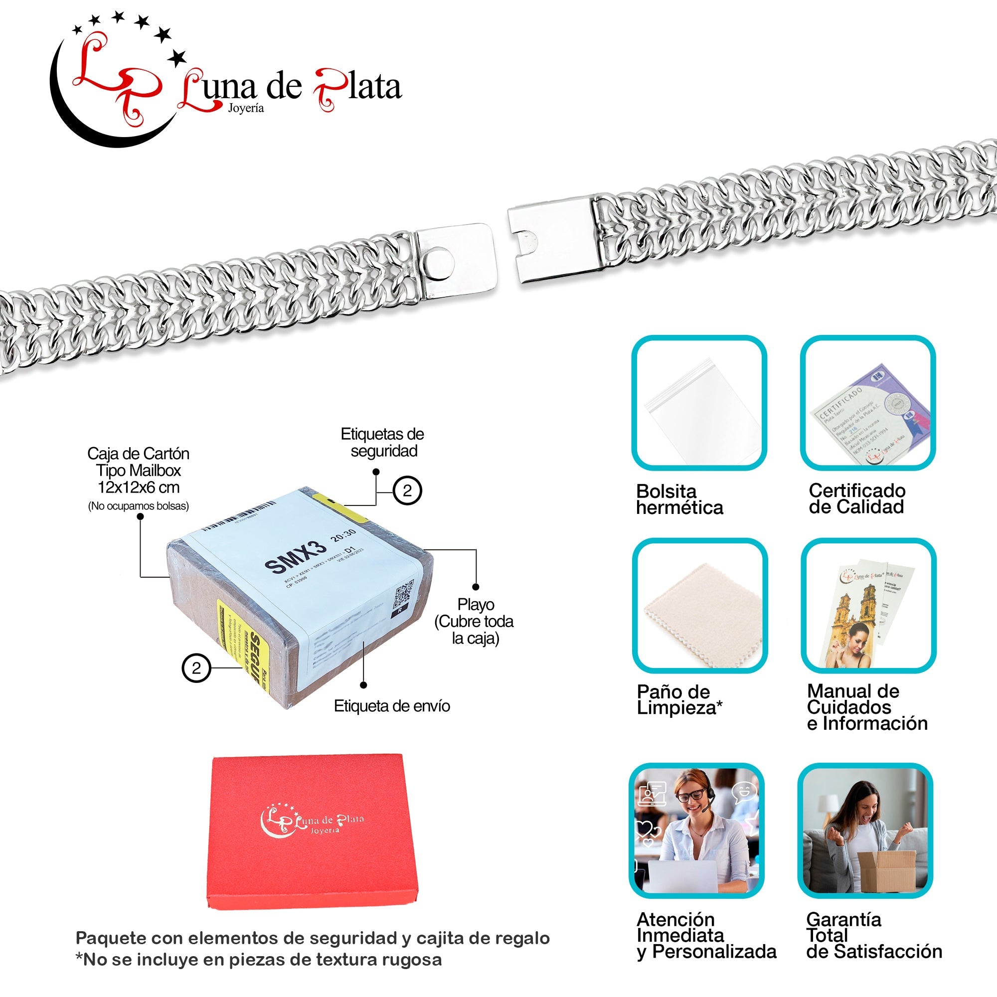 LPPC106 Pulsera Esclava Petatillo Ancha Placa con Bisel 20 cm en Plata .925 2425157931