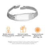 LPPC108 Pulsera Esclava Petatillo Ancha Placa con Bisel Personalizada 20 cm en Plata .925 4012318532