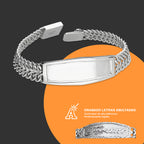 LPPC108 Pulsera Esclava Petatillo Ancha Placa con Bisel Personalizada 20 cm en Plata .925 4012318532