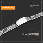 LPPC108 Pulsera Esclava Petatillo Ancha Placa con Bisel Personalizada 20 cm en Plata .925 4012318532