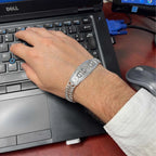 LPPC108 Pulsera Esclava Petatillo Ancha Placa con Bisel Personalizada 20 cm en Plata .925 4012318532