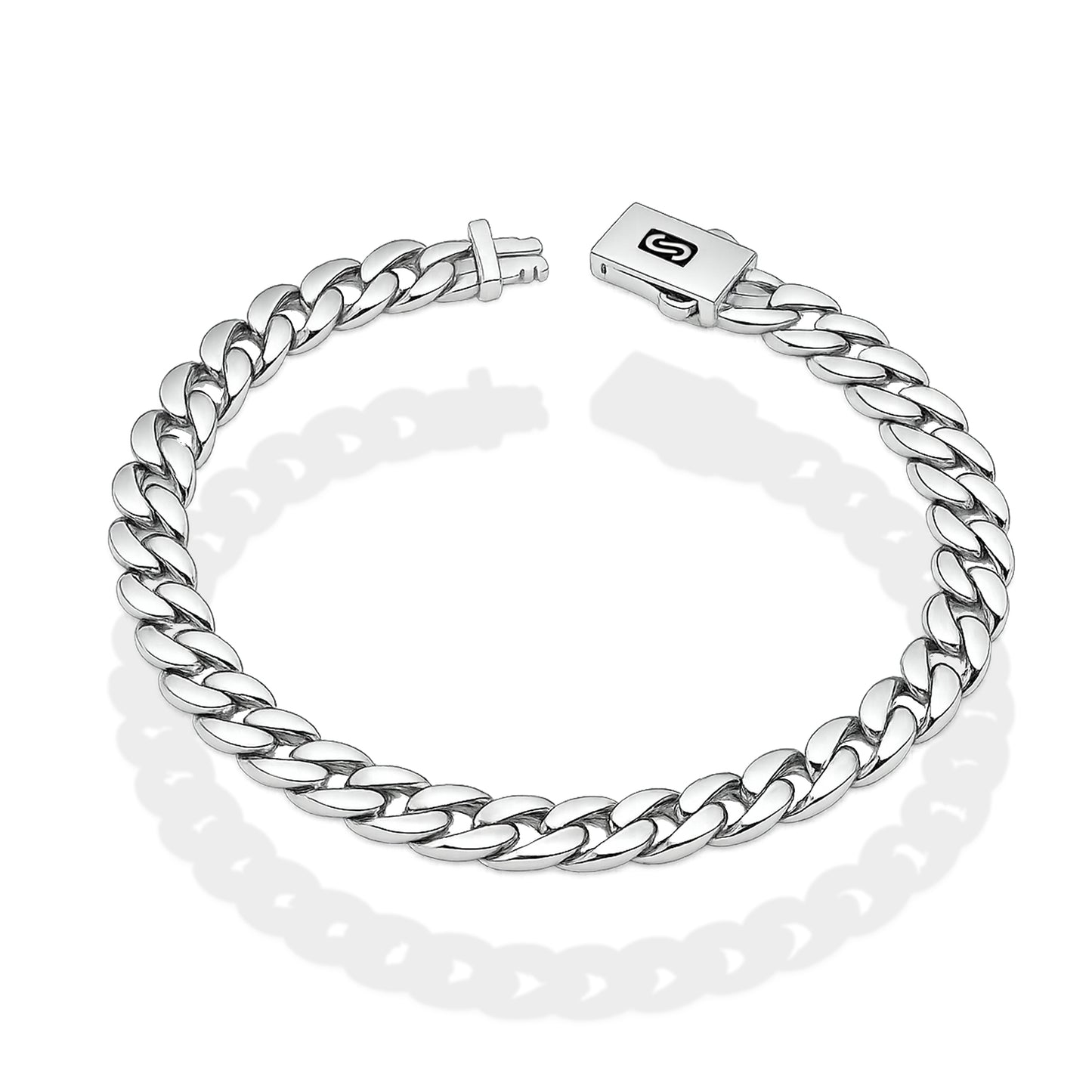 LPPC110 Pulsera Caballero Mona Cubana Lisa 9 mm x 19 cm en Plata .925 Taxco Gro 2932416835