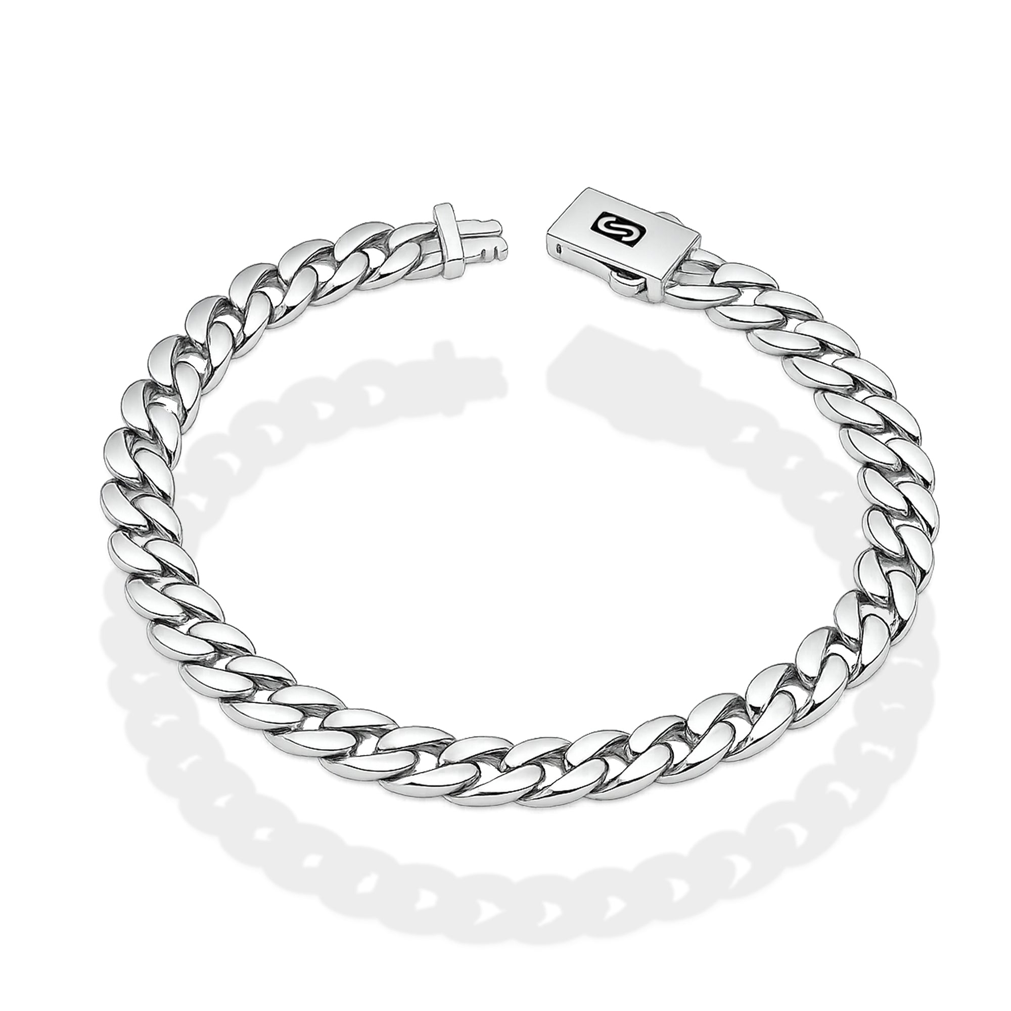 LPPC110 Pulsera Caballero Mona Cubana Lisa 9 mm x 19 cm en Plata .925 Taxco Gro 2932416835