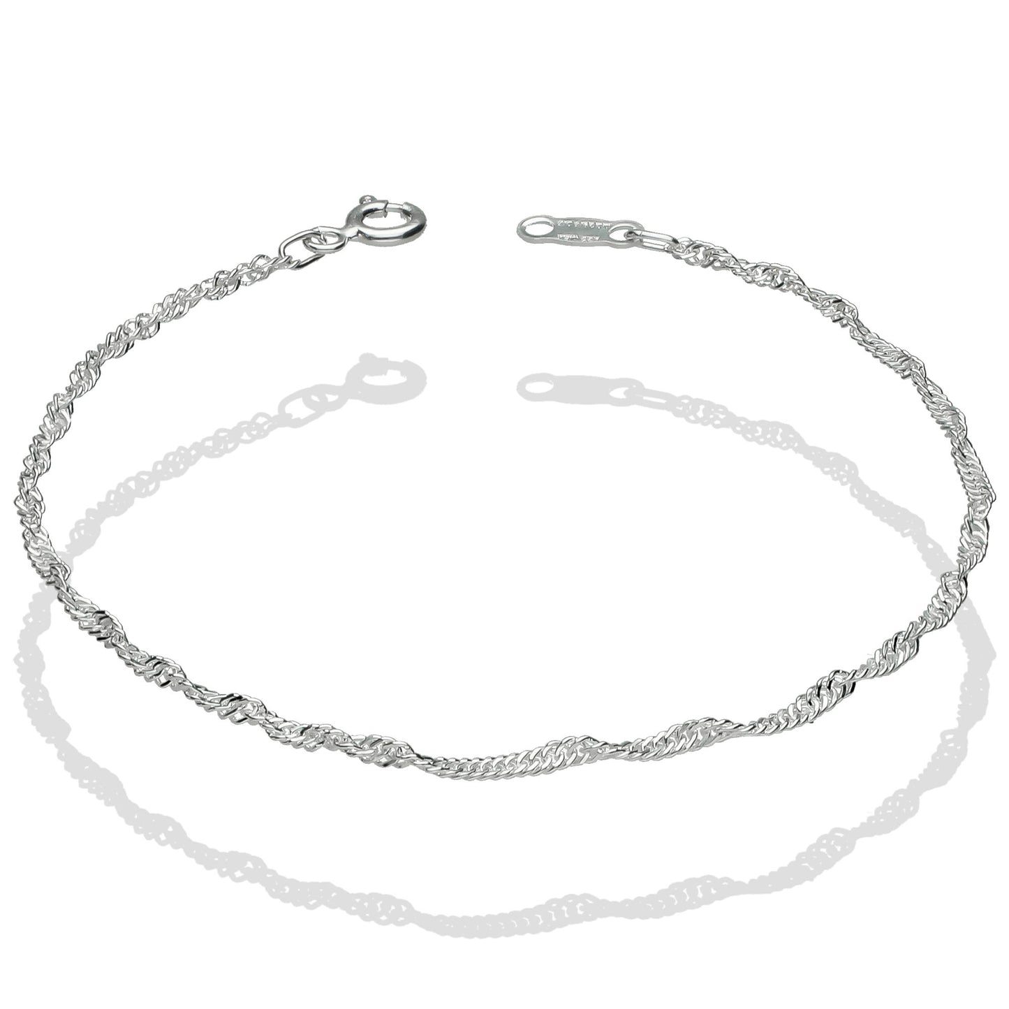 LPPD019 Pulsera P/dama Modelo Singapur 2 Mm En Plata .925 Taxco 789720081