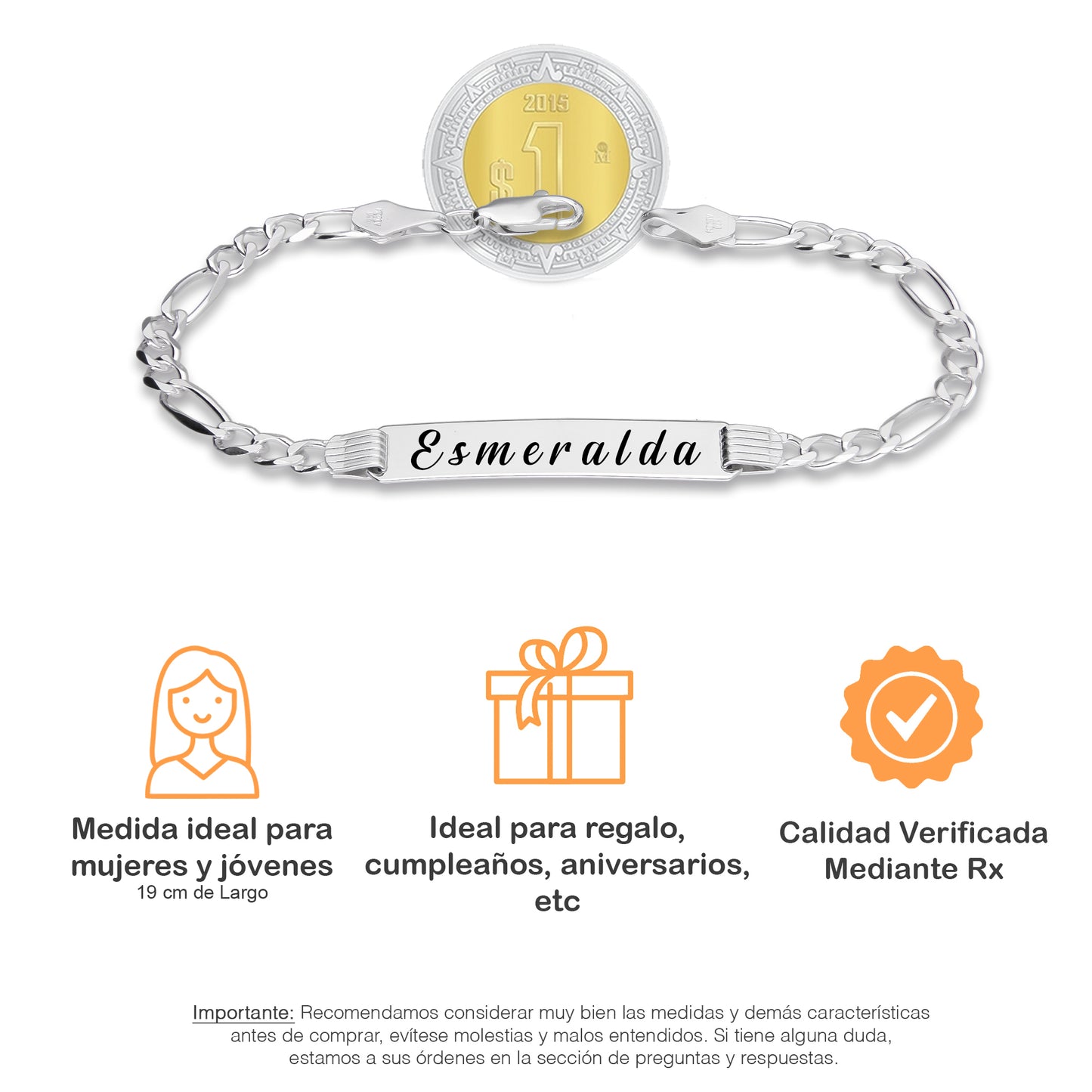 LPPD023 Esclava Para Jóvenes O Dama Mod Fígaro 3por1 En Plata .925 789705020
