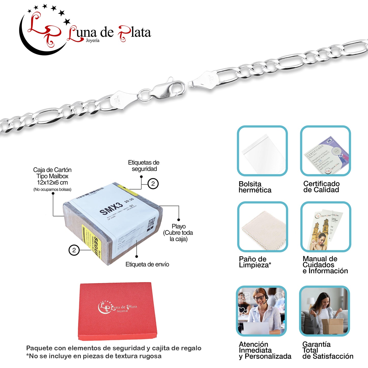 LPPD023 Esclava Para Jóvenes O Dama Mod Fígaro 3por1 En Plata .925 789705020
