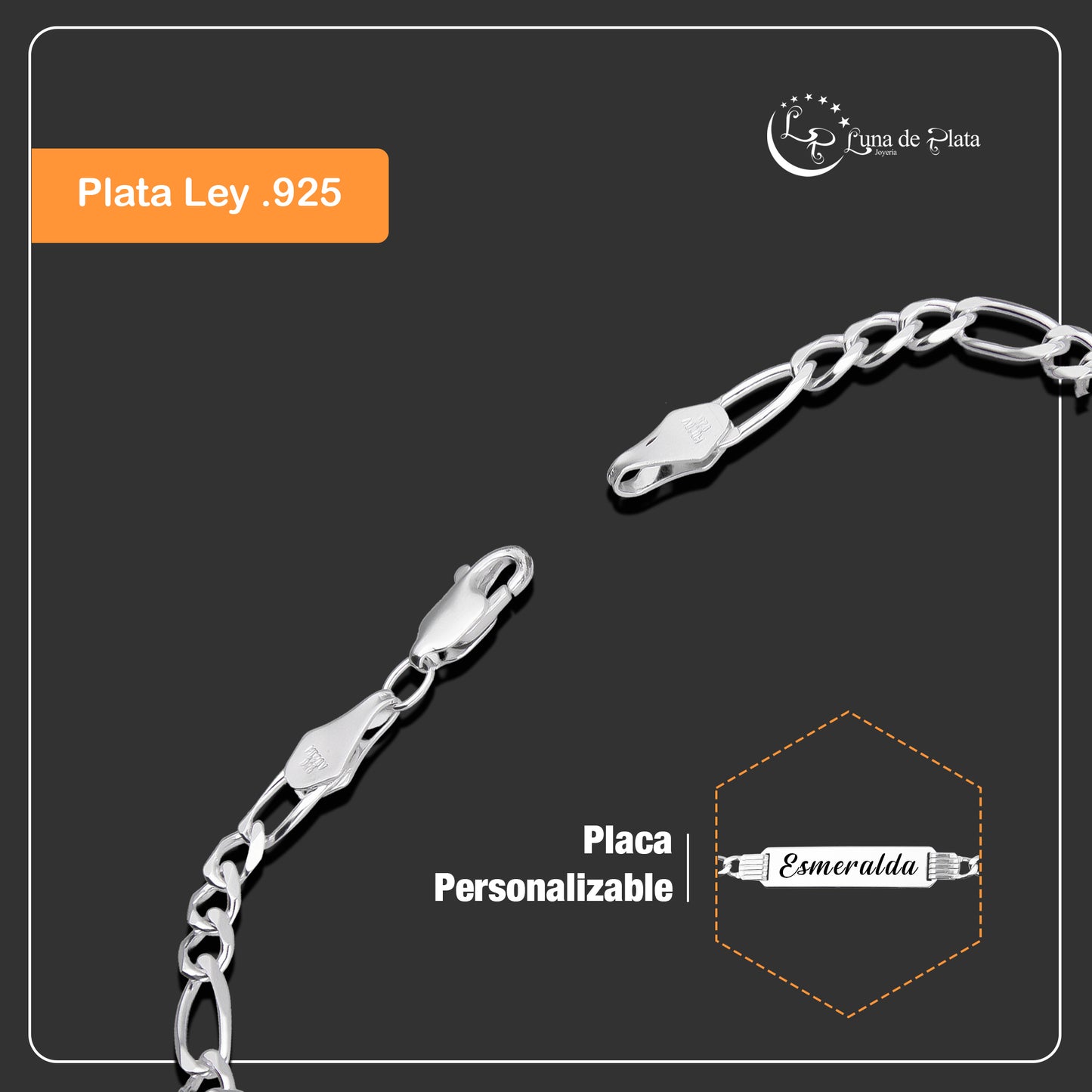 LPPD023 Esclava Para Jóvenes O Dama Mod Fígaro 3por1 En Plata .925 789705020