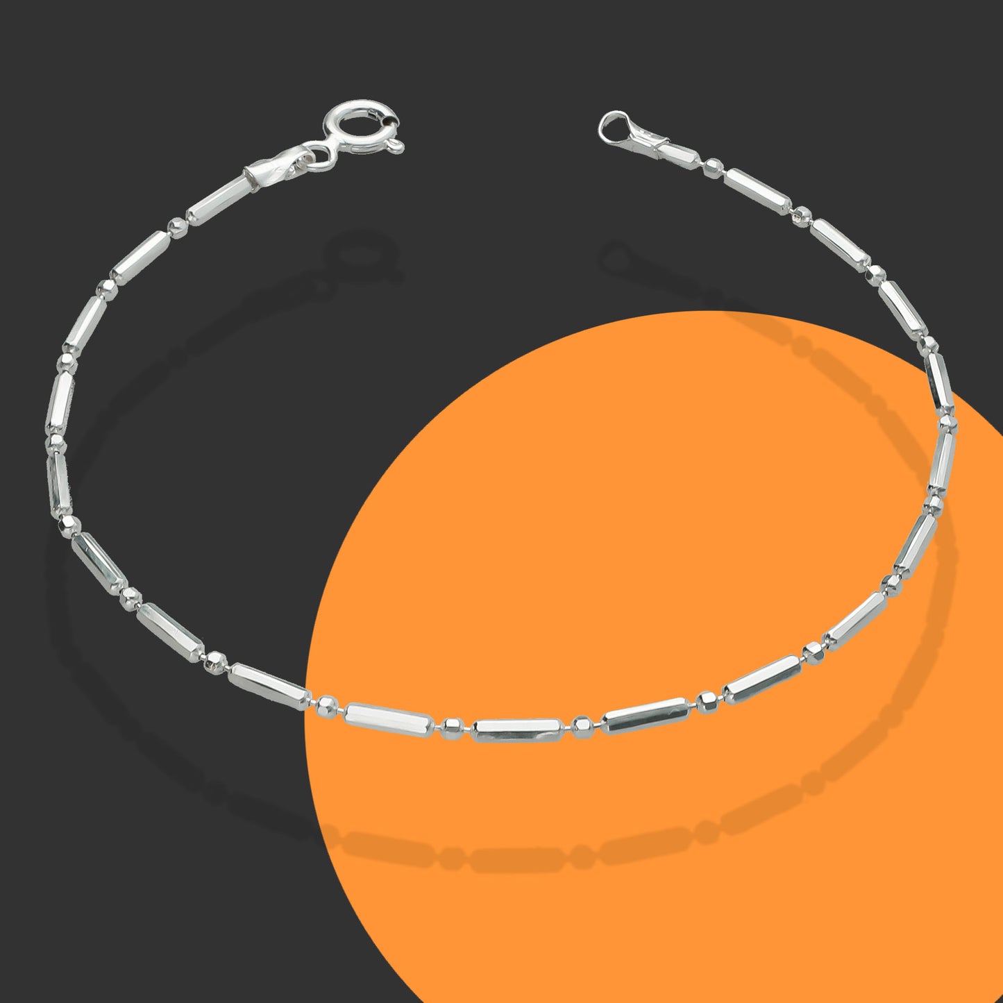 LPPD043 Pulsera Canutillo 1X1 1.5 mm x 17.5 cm en Plata Ley .925 1526239909