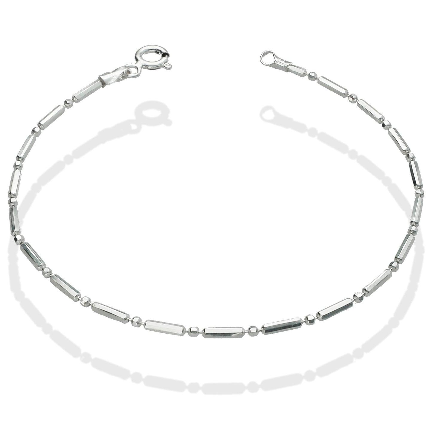 LPPD043 Pulsera Canutillo 1X1 1.5 mm x 17.5 cm en Plata Ley .925 1526239909