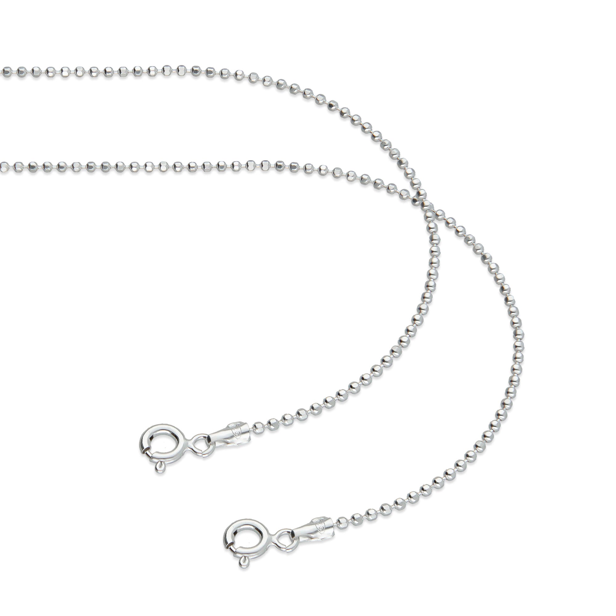LPPD047 2 pack Pulsera Bolitas Diam 1.5 mm x 18 cm en Plata Ley.925 1528524504