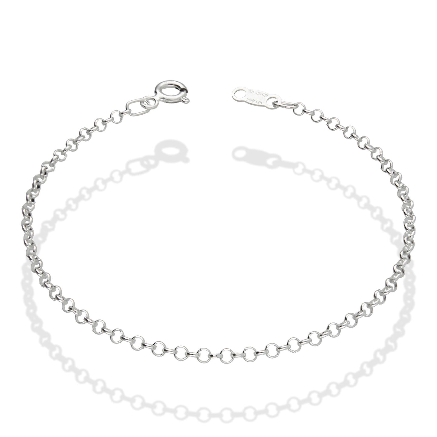 LPPD049 2 pack Pulsera Rolo 2 mm x  18 cm en Plata Ley.925 531003929