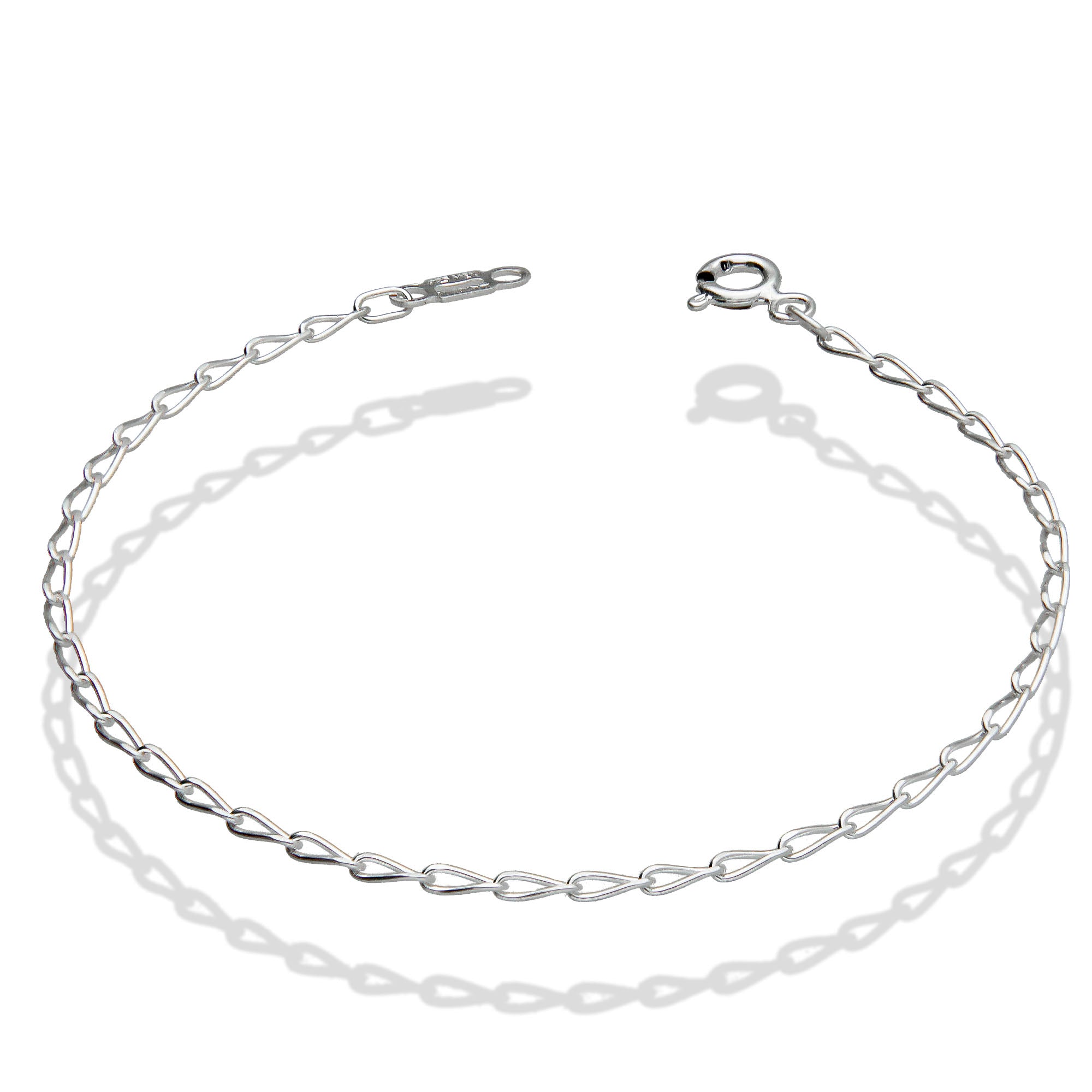 LPPD054 2 Pack Pulsera Figaro 0X1 de 1.8 mm x 18 cm en Plata Ley. 925 1533519368