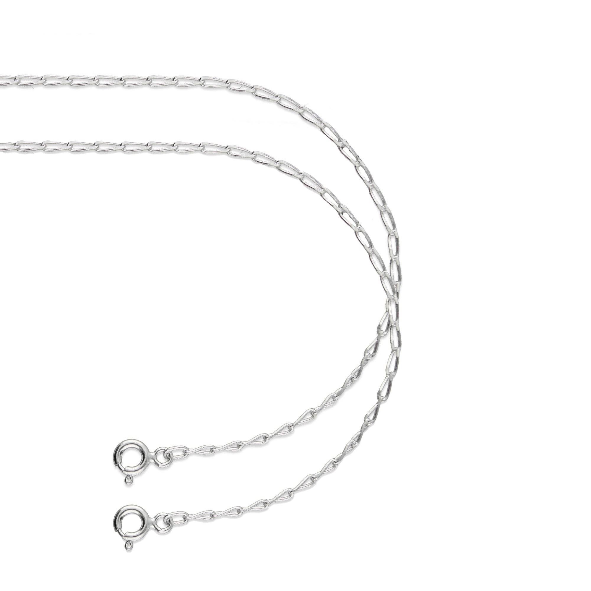 LPPD054 2 Pack Pulsera Figaro 0X1 de 1.8 mm x 18 cm en Plata Ley. 925 1533519368