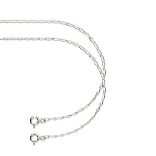 LPPD054 2 Pack Pulsera Figaro 0X1 de 1.8 mm x 18 cm en Plata Ley. 925 1533519368