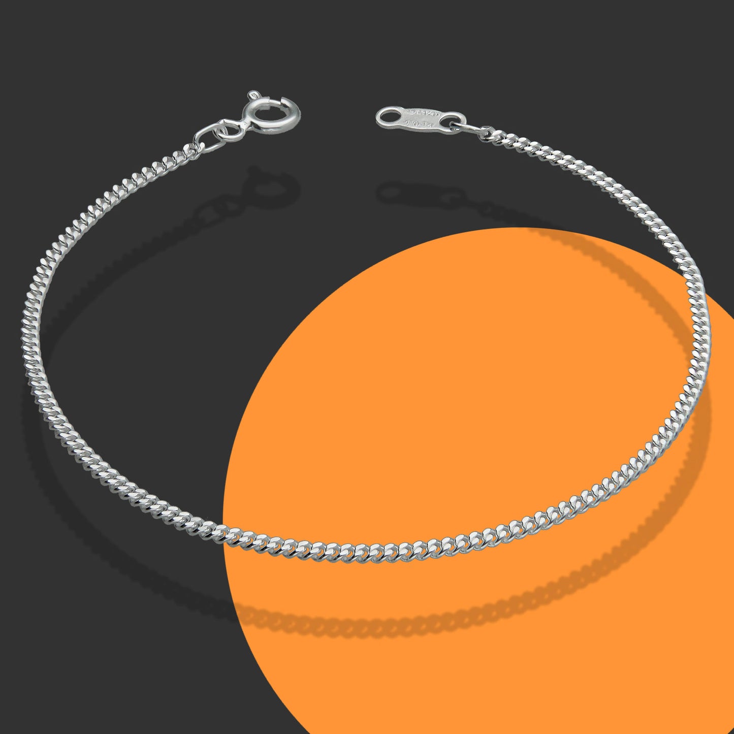 LPPD055 Pulsera Cubana 1.7 mm x 18 cm en Plata Ley .925 1535258803