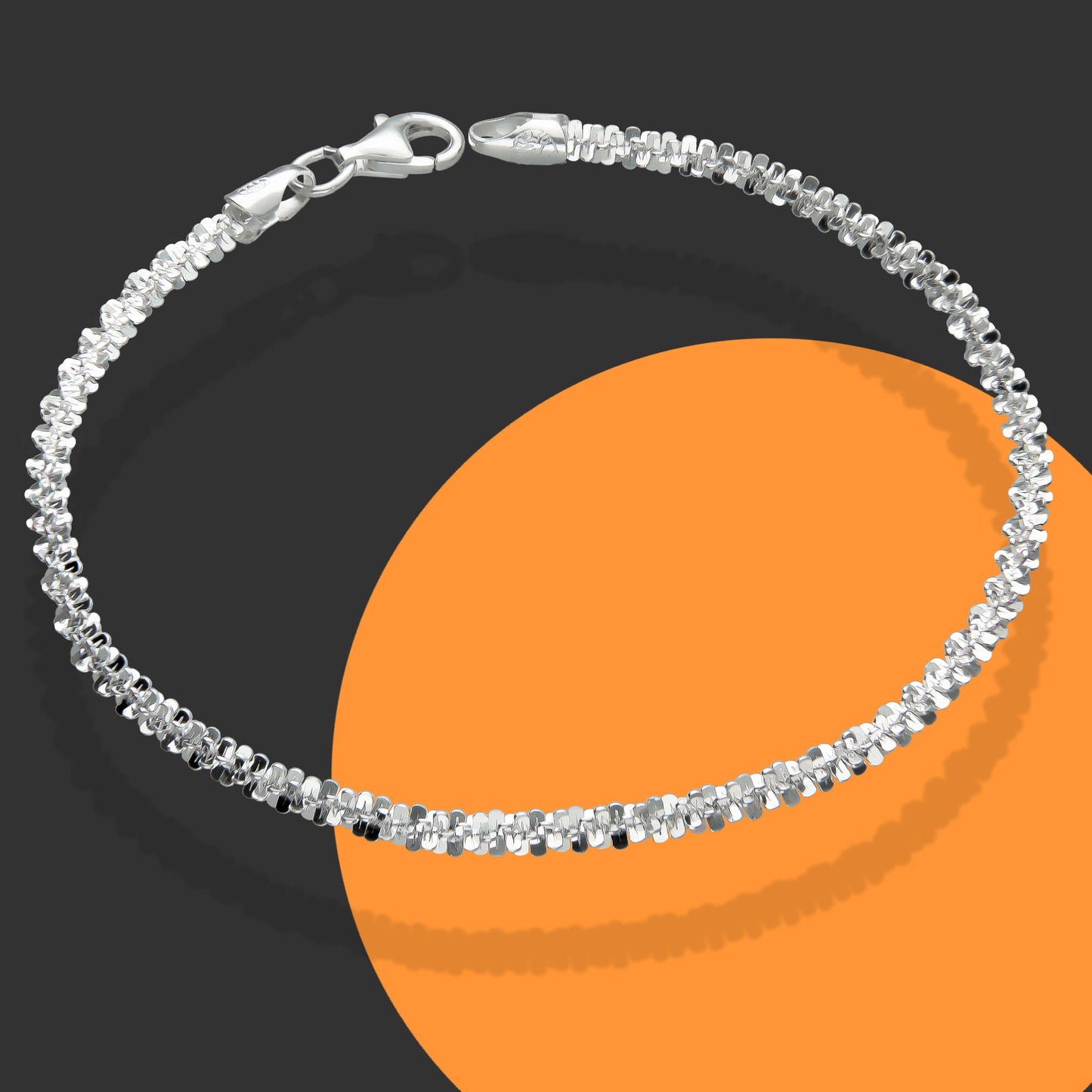 LPPD060 Pulsera Margarita 3mm x 19 cm en Plata Ley.925 1548253161