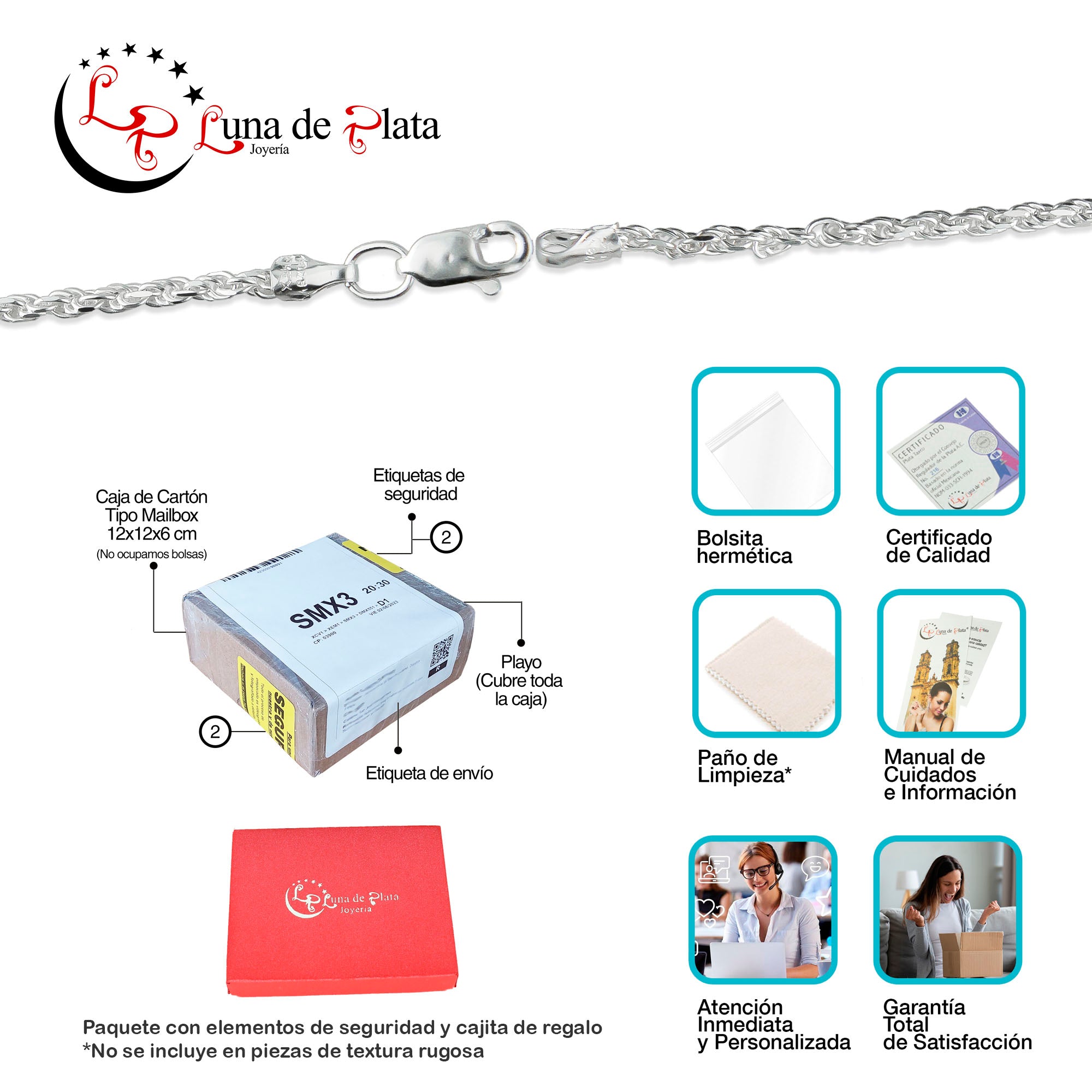 LPPD064 Pulsera Torsal Diam  2 mm x 17.5 cm en Plata Ley .925 1676183217