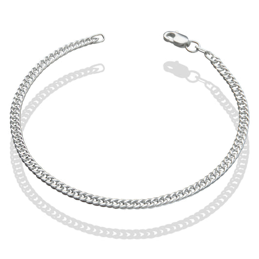 LPPD074 Pulsera Doble Rombo 3 mm x 17.5 cm Plata Ley .925 7503038970862