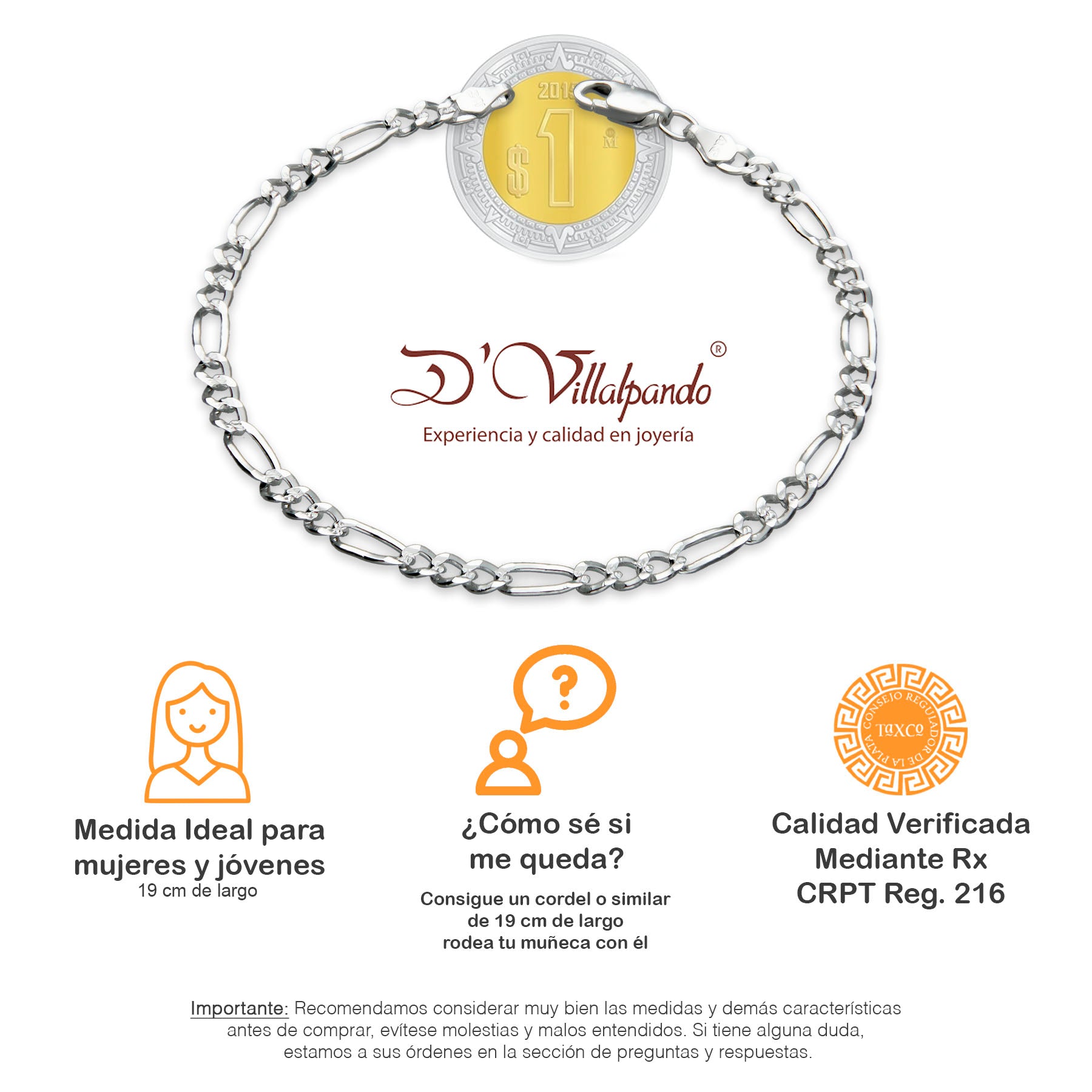 LPPD080 Pulsera Cubaname Diam 3.5 mm x 19 cm Plata Ley .925 1696589787