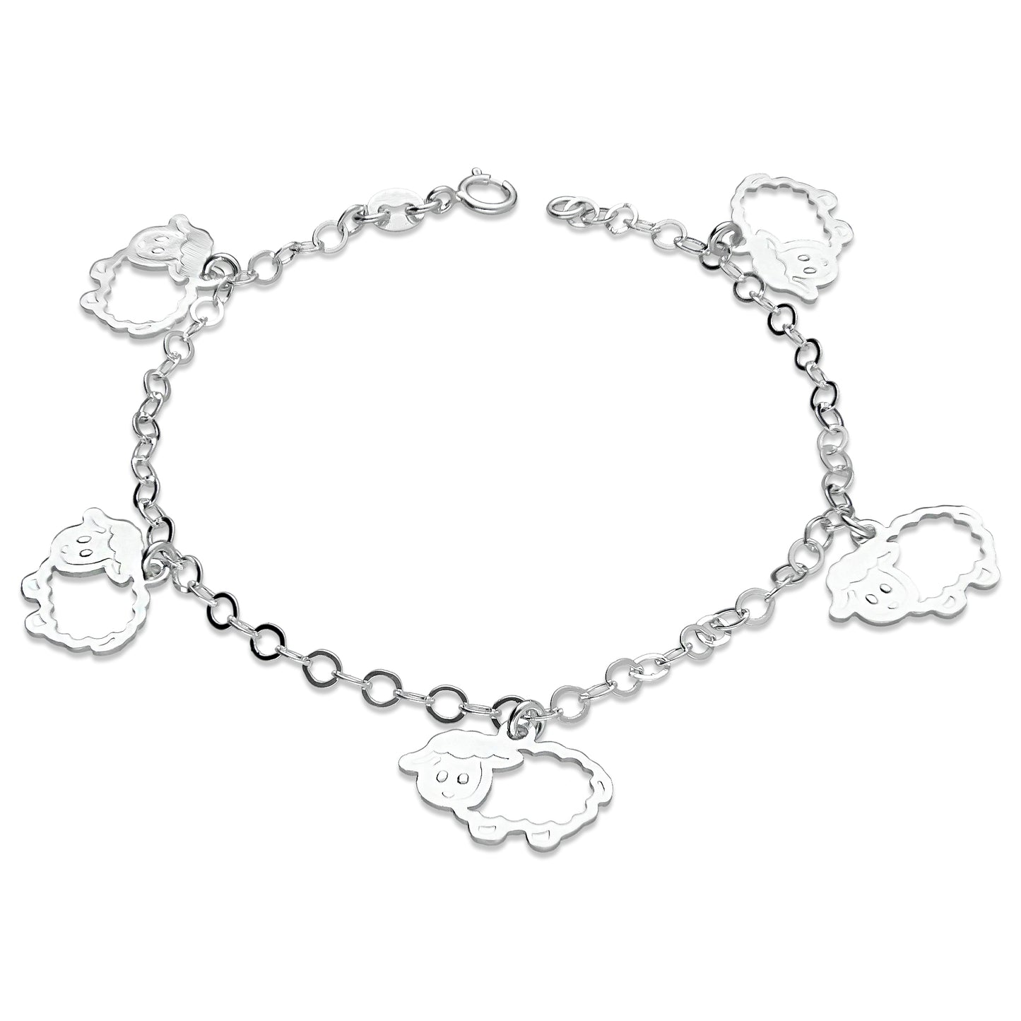 LPPD091 Pulsera Dijes Borreguito de la Fortuna en Plata Ley .925 2962351312