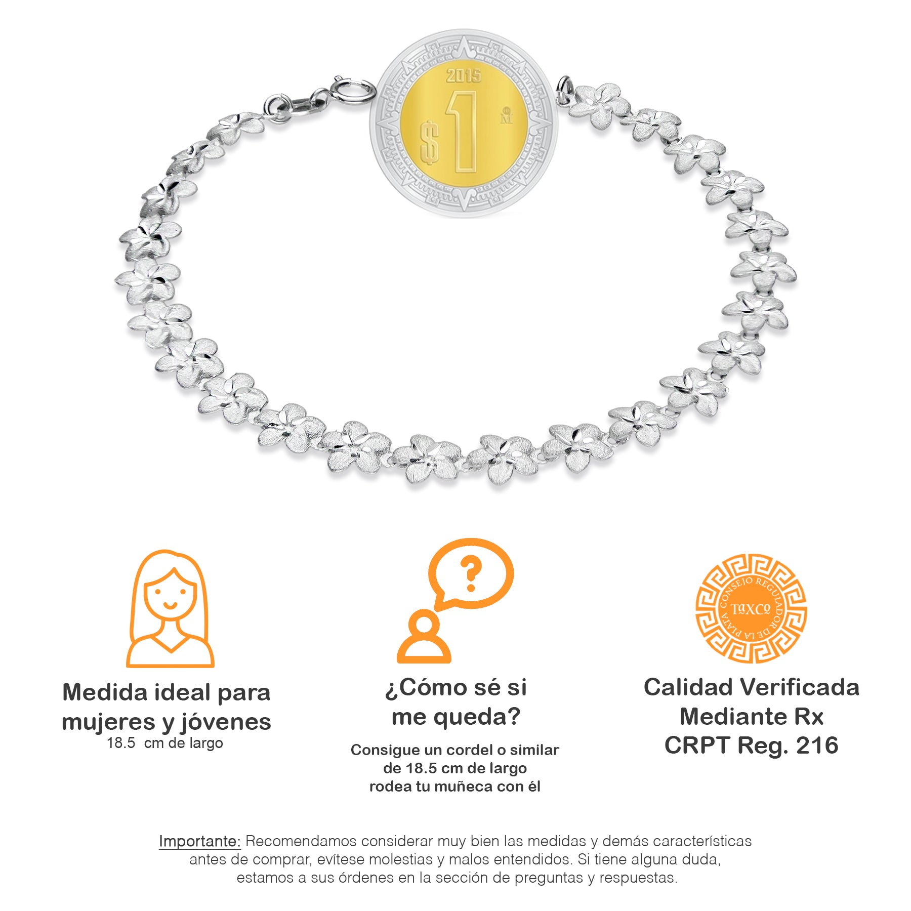LPPD093 Pulsera Modelo Maui 18.5 cm Plata .925 2039701911