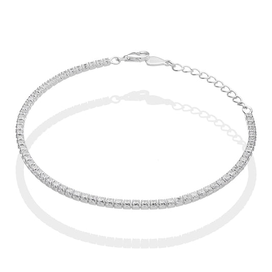 LPPD100 Pulsera Eslabones Zirconias Especial 2 mm Plata Fina .925 2059276785