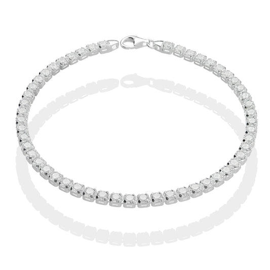 LPPD102 Pulsera Eslabones Zirconias Especial 3.5 mm Plata Fina .925 2059360897