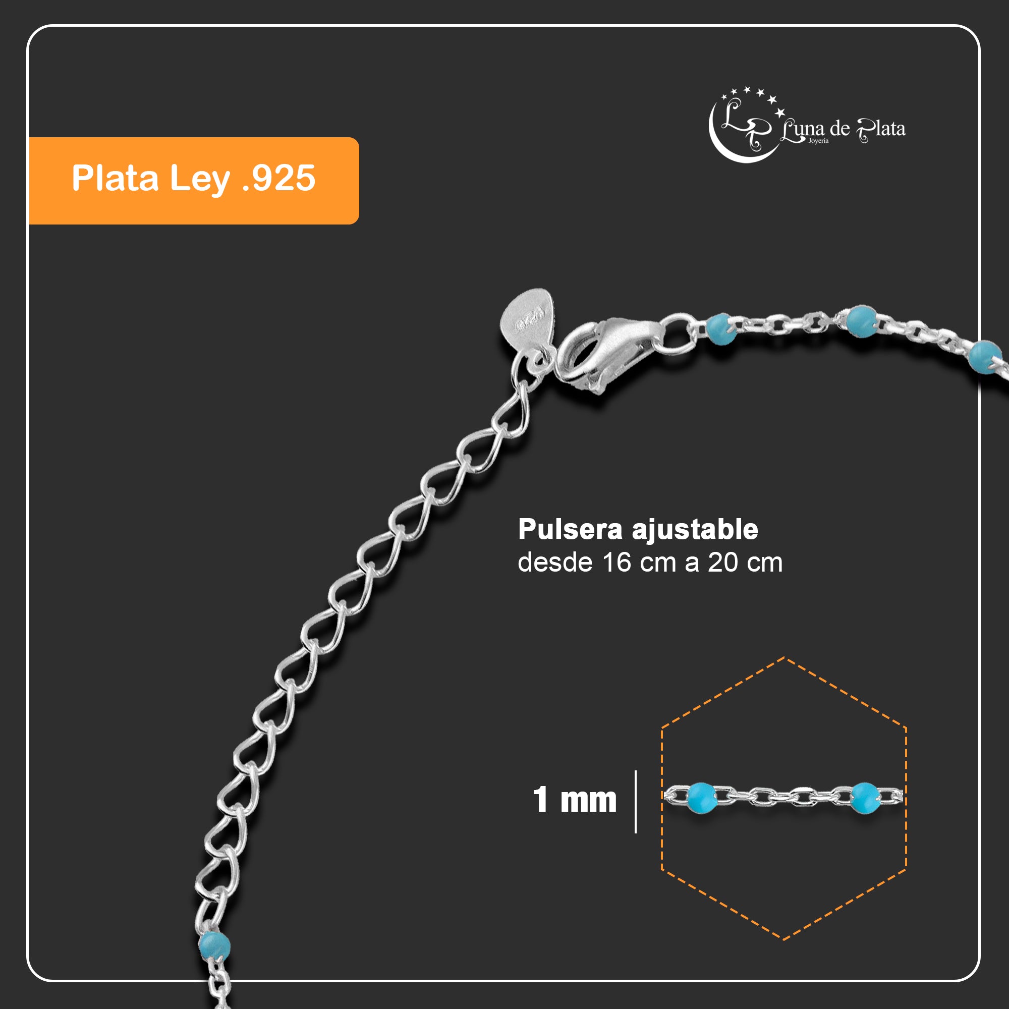 LPPD103 Pulsera Ojito Turco Bisel CB Azul Cielo en Plata Fina .925 2065565853