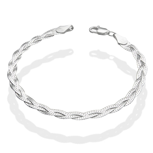 LPPD109 Pulsera Grabada Trenzada en Plata Fina .925 Taxco Gro 3138226786