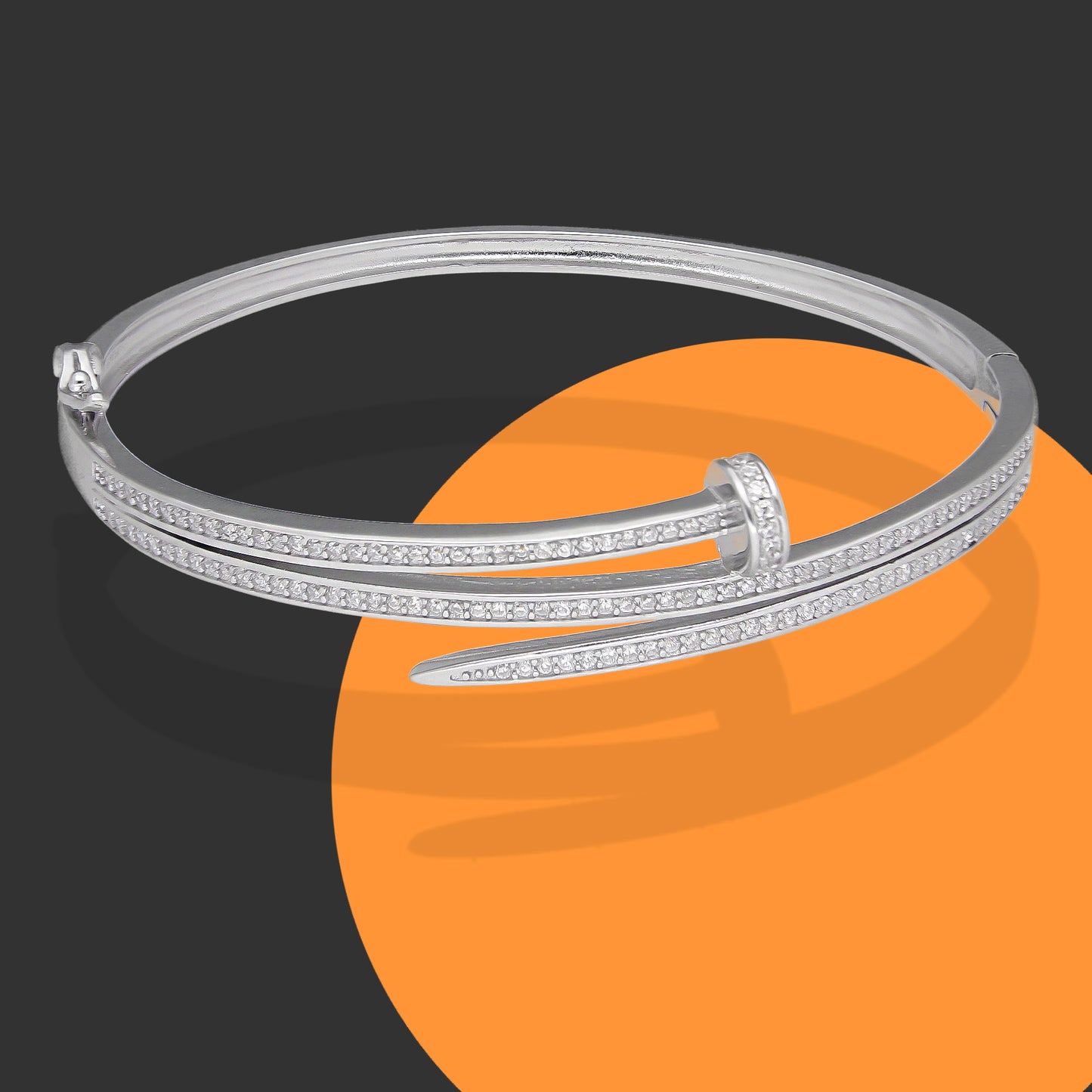 LPPD128 Pulsera Brazalete Dama Mod Clavo Doble Vuelta en Plata .925