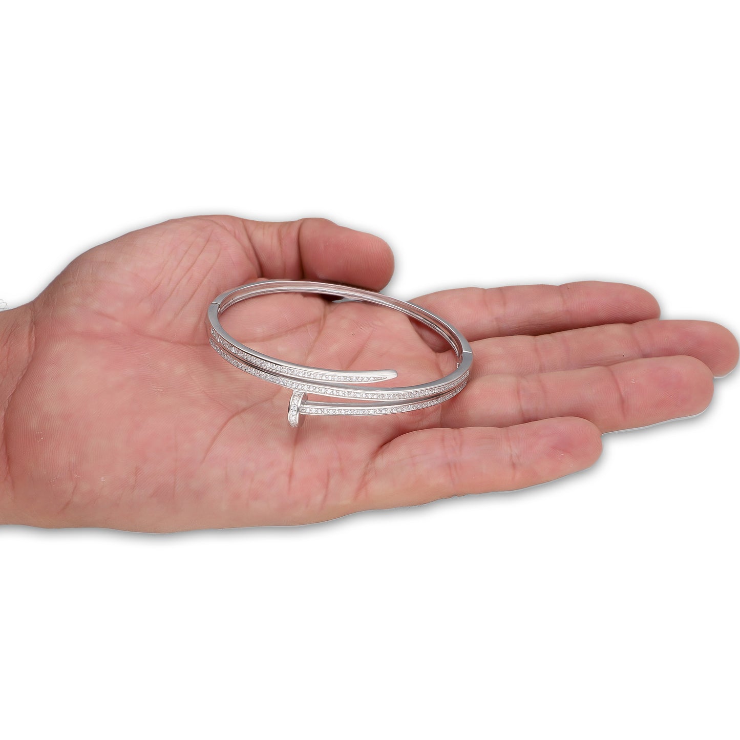 LPPD128 Pulsera Brazalete Dama Mod Clavo Doble Vuelta en Plata .925