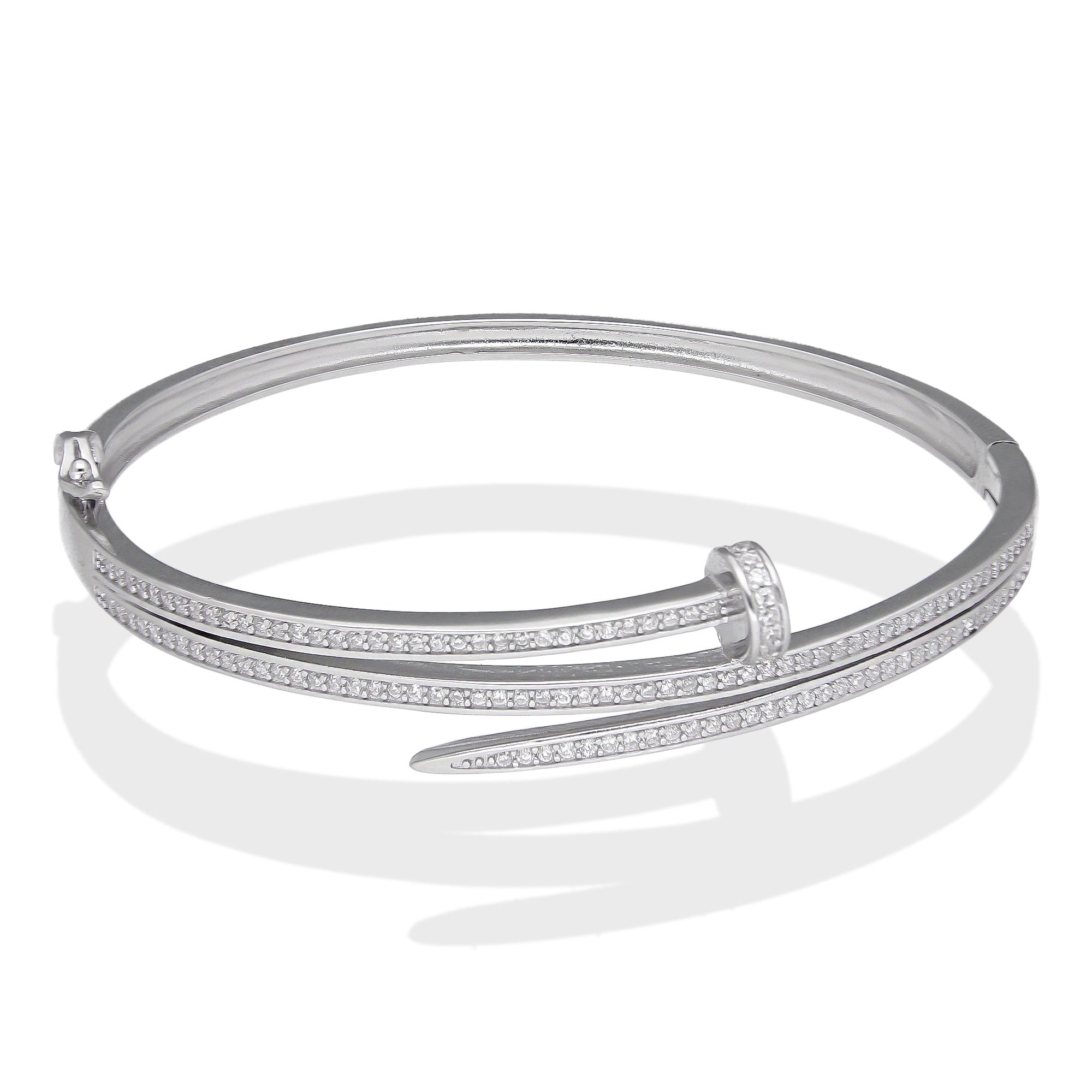 LPPD128 Pulsera Brazalete Dama Mod Clavo Doble Vuelta en Plata .925