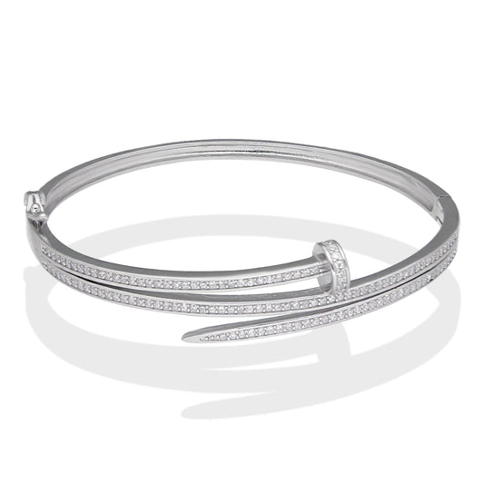 LPPD128 Pulsera Brazalete Dama Mod Clavo Doble Vuelta en Plata .925