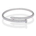LPPD129 Pulsera Brazalete Dama Mod Clavo con Zirconias en Plata .925