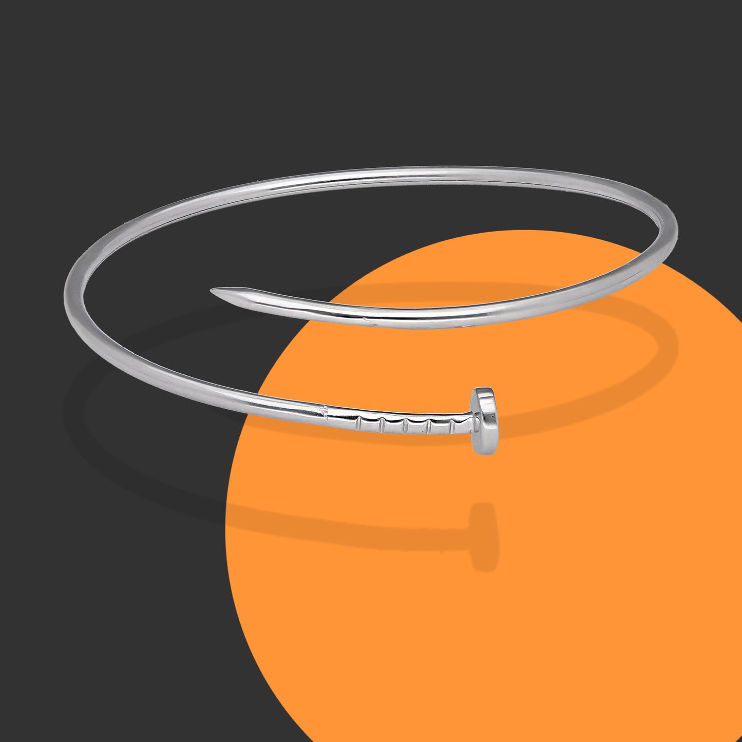 LPPD130 Pulsera Brazalete Dama Mod Clavo Liso en Plata .925