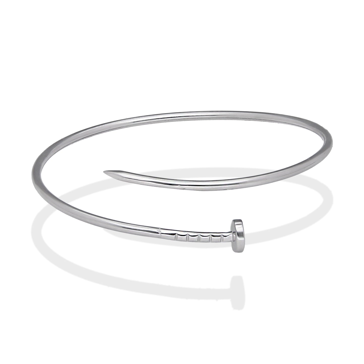 LPPD130 Pulsera Brazalete Dama Mod Clavo Liso en Plata .925