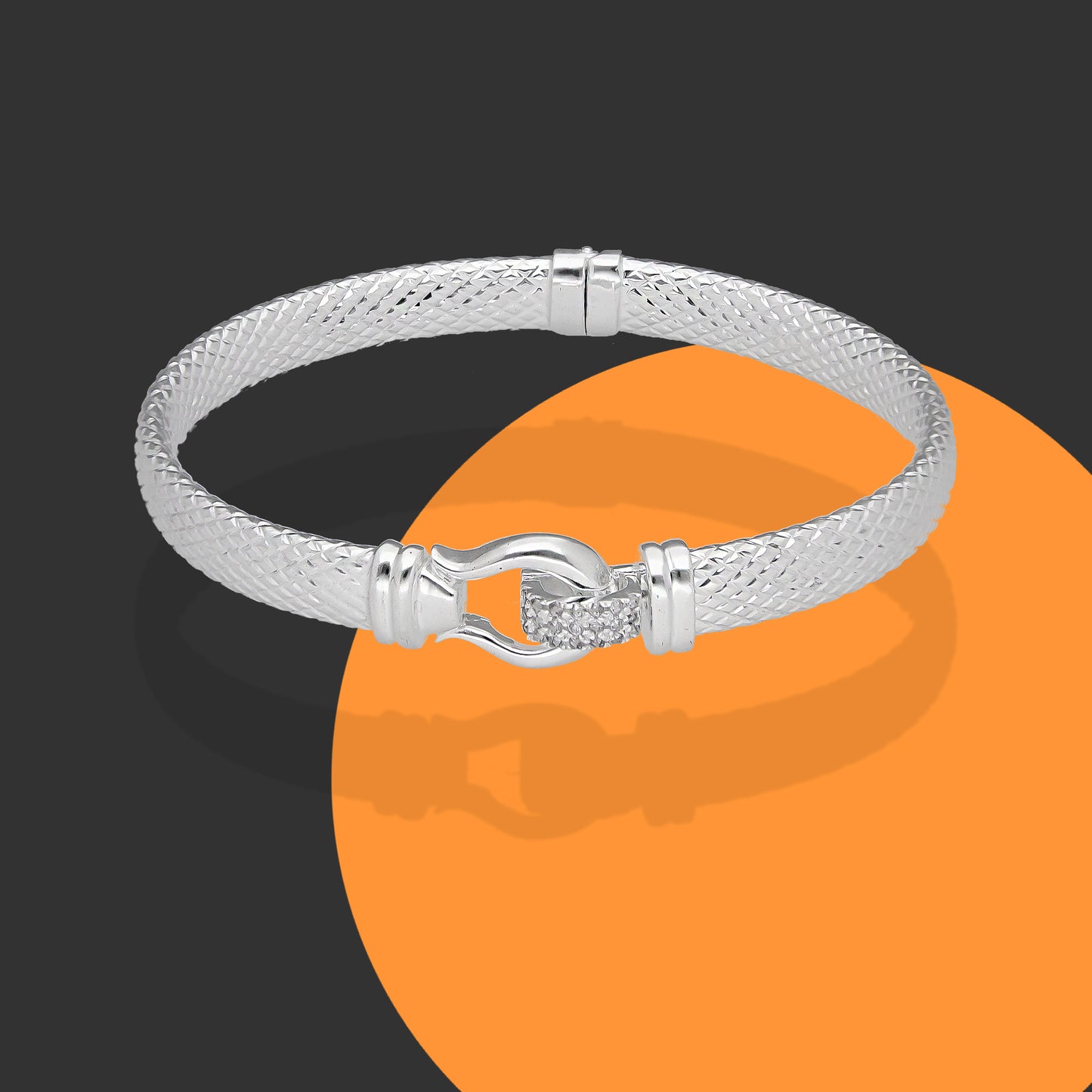 LPPD132 Pulsera Brazalete Dama Mod Belt Super Diamantada en Plata .925